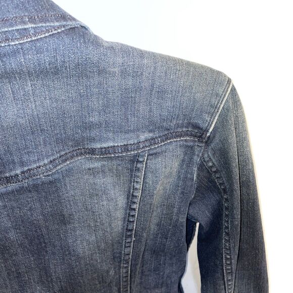 Levi’s Women’s Jean Jacket Size Large Dark Blue Denim Going Out Party Fun - Picture 10 of 12